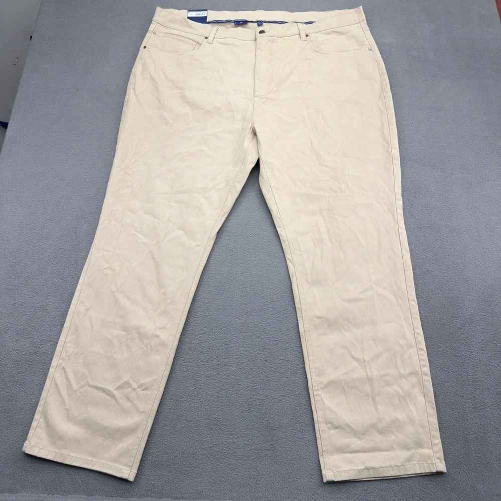 Footjoy 1857 Sueded Cotton Twill 5 Pocket Chino Golf Pant Mens 42x30 Tan New